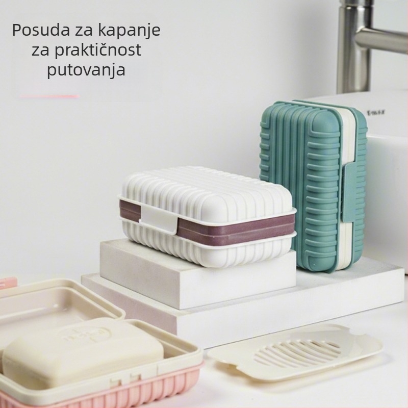 Zidna kvadratna kutija sapuna za putovanje sa poklopcem – debeli dizajn za kupaonicu
