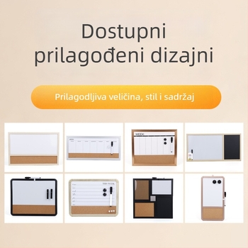 Jednostrana uredska bijela ploča s drvenim okvirom od borovine, magnetska površina za pisanje, sa stojalom