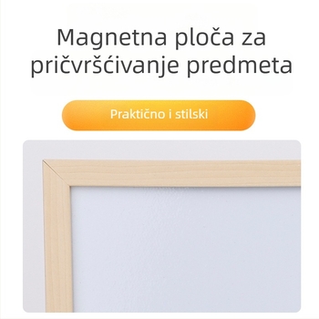 Jednostrana uredska bijela ploča s drvenim okvirom od borovine, magnetska površina za pisanje, sa stojalom