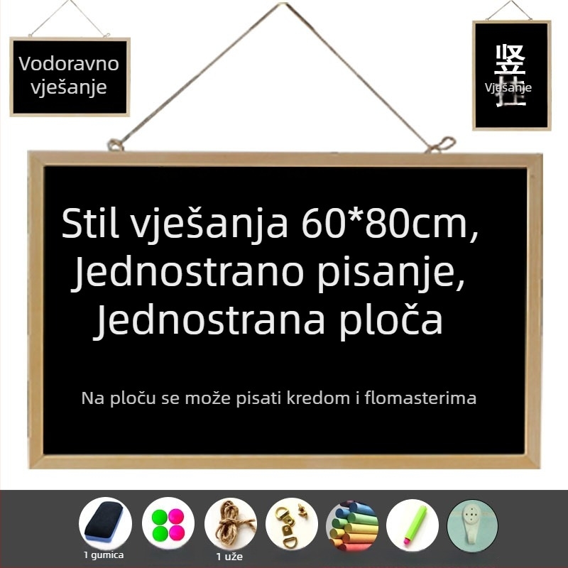 Drvena magnetska dvostrana ploča 60 × 80 cm za dječje crtanje i uredske bilješke