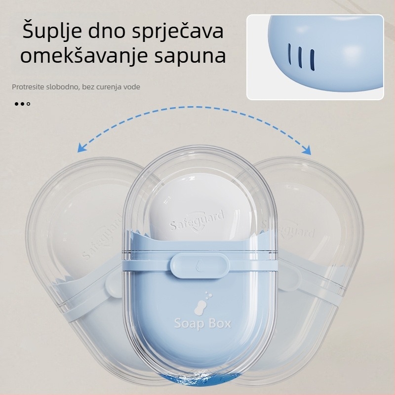 Zatvorena putna kutija za sapun s poklopcem, s odvodom za sušenje, visokokvalitetno skladište sapuna