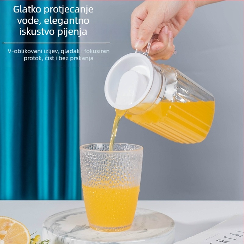Akrilna karafa s prugama, plastična karafa za hladnu vodu, osmerokutnog oblika, za čaj i napitke, otporna na visoke temperature