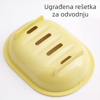 Dvostruki ovalni sapunik s odvodom, jednostavnog jednobojnog dizajna, za kupaonicu i studentski dom