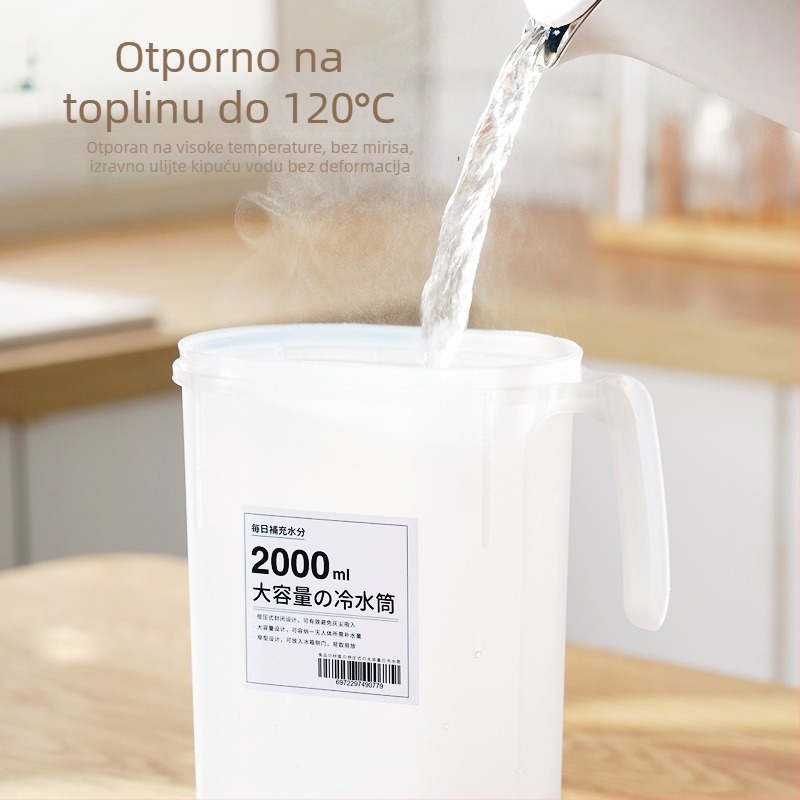 Kanvica za hladnu vodu velikog kapaciteta za kućnu upotrebu, otporna na visoke temperature, pogodna za voćne čaje i napitke, ledena voda