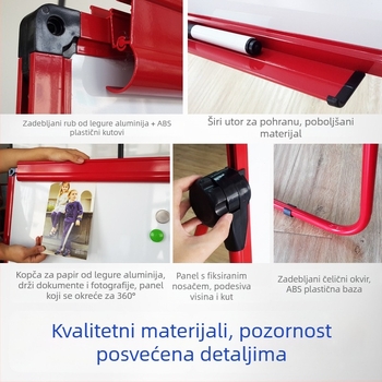 U-oblikovana dječja magnetna dvostruka ploča za pisanje sa stalkom