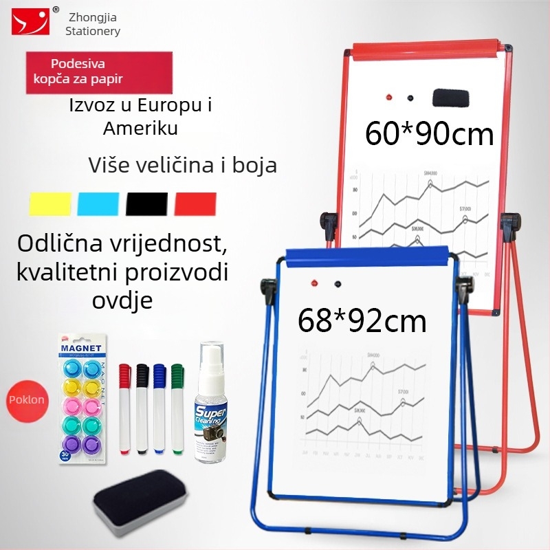 U-oblikovana dječja magnetna dvostruka ploča za pisanje sa stalkom