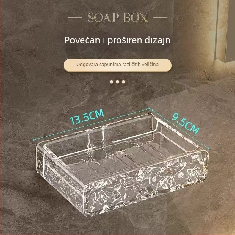 Zidna kutija za sapun s odvodom vode, za kupaonicu, bez bušenja
