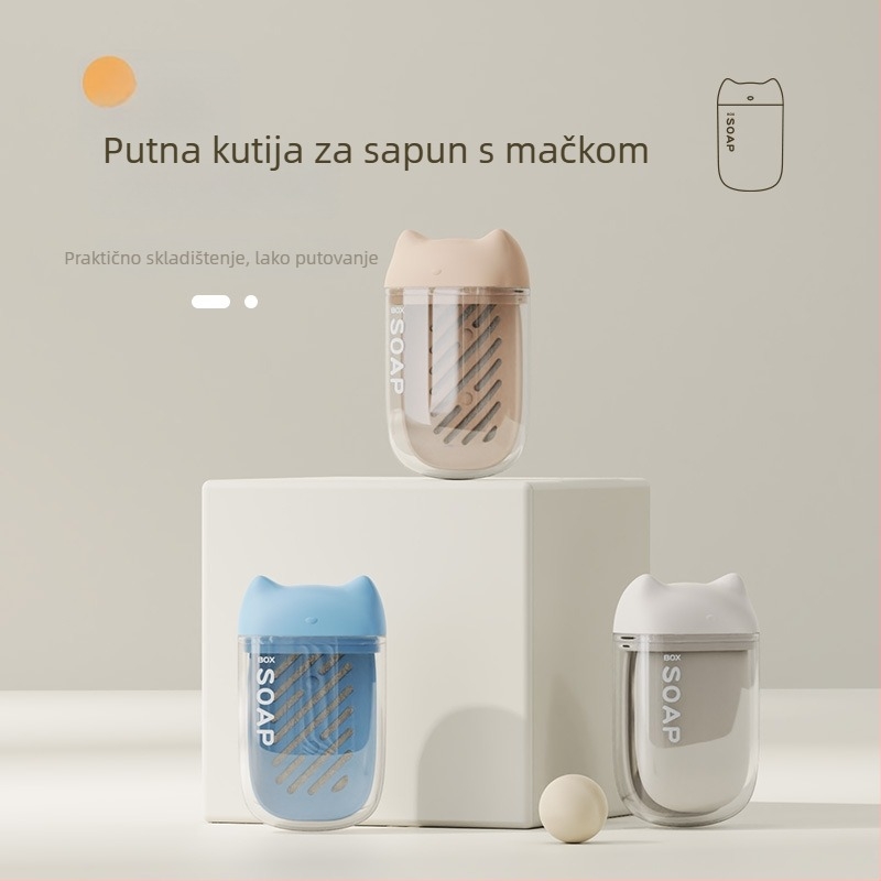 Putna kutija za sapun, prijenosna, s odvodom i poklopcem, u stilu crtanog filma