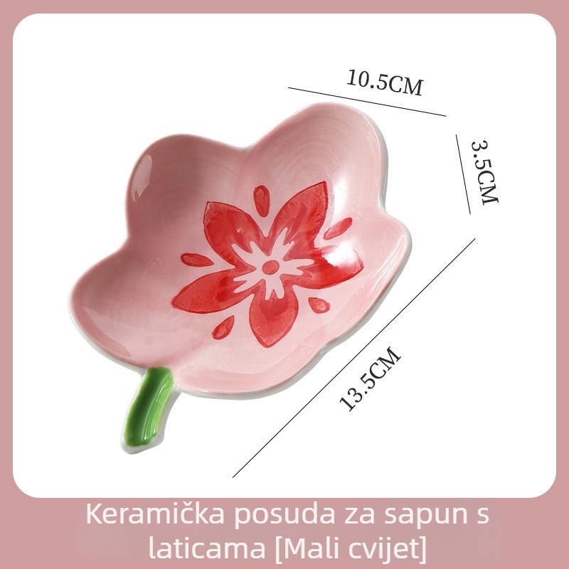 Keramički držač sapuna s odvodom, bez bušenja, za kupaonicu na ploču