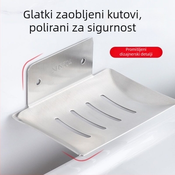 Nerđajući čelični zidni držač za sapun s odvodnim tanjurićem, kupaonica