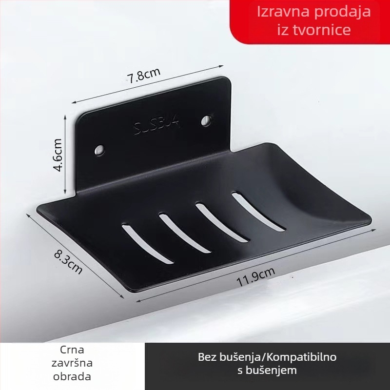 Nerđajući čelični zidni držač za sapun s odvodnim tanjurićem, kupaonica