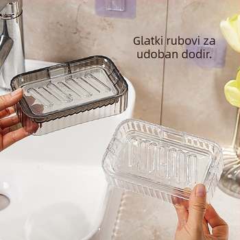 Visokokvalitetni zidni držač sapuna s odvajanjem, posuda za sapun, za kupaonicu bez bušenja