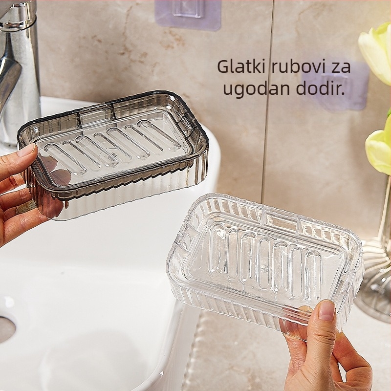 Visokokvalitetni zidni držač sapuna s odvajanjem, posuda za sapun, za kupaonicu bez bušenja