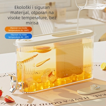 Plastični vrč za vodu s mlaznicom i poklopcem, velika kapaciteta, otporna na visoke temperature, za voćne čajeve i napitke