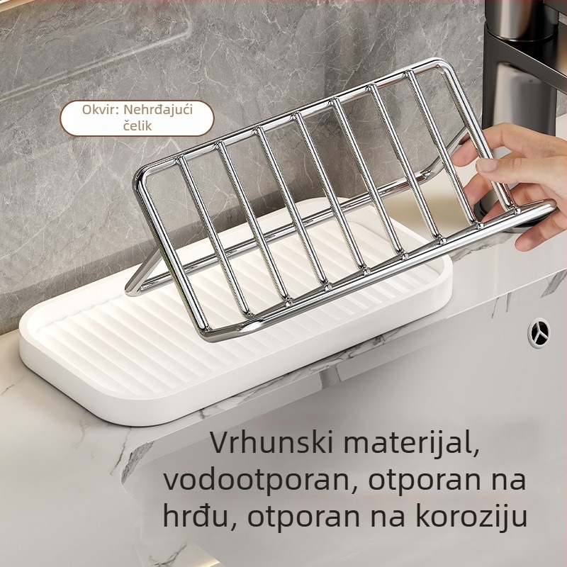 Novi držač sapuna od nehrđajućeg čelika za kućnu upotrebu, kreativni stalak za odvod sapuna na ploču kupaonice