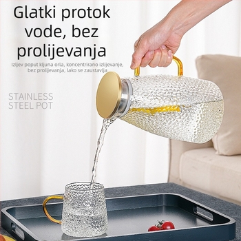 Stakleni čajnik za hladnu vodu, otporan na visoke temperature, velikog kapaciteta, čajnik za voćni čaj, kućni set