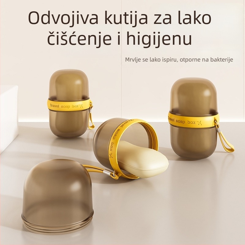 Prijenosna kutija za sapun za putovanja, kompaktna kutija s poklopcem i odvodom, premium lagani dizajn, PP materijal
