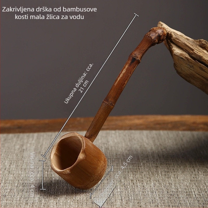 Bambusna čajna žličica s dugim držalom i žlica za vodu za čajnu ceremoniju