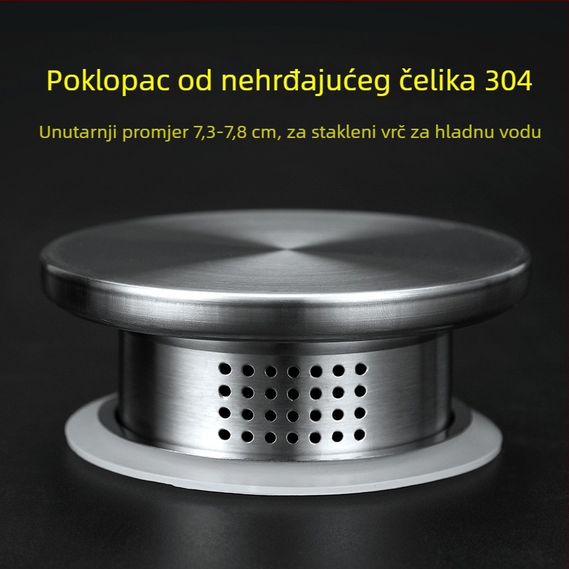 PP poklopac za hladnu vodu za kanu s filtrom od 304 nehrđajućeg čelika, prugasti dizajn