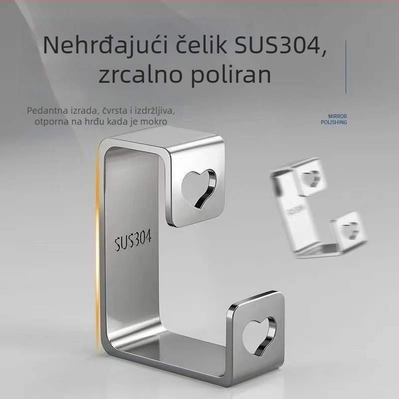 Zidni stalak za umivaonik u kupaonici, bez bušenja, organizator s kukama