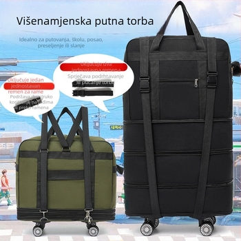 Proširiva putna torba velikog kapaciteta, odvojivi kotači, ruksak i sklopiva putna kolica