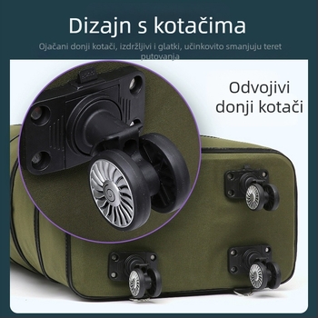 Proširiva putna torba velikog kapaciteta, odvojivi kotači, ruksak i sklopiva putna kolica