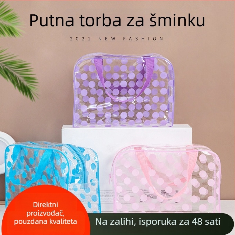 PVC torbica za kozmetiku, velika kapaciteta, prijenosna za putovanja
