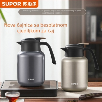 Supor čajnik za zaparivanje s razdvajanjem čaja i vode, 316L nehrđajući čelik, izolirani kućni čajnik