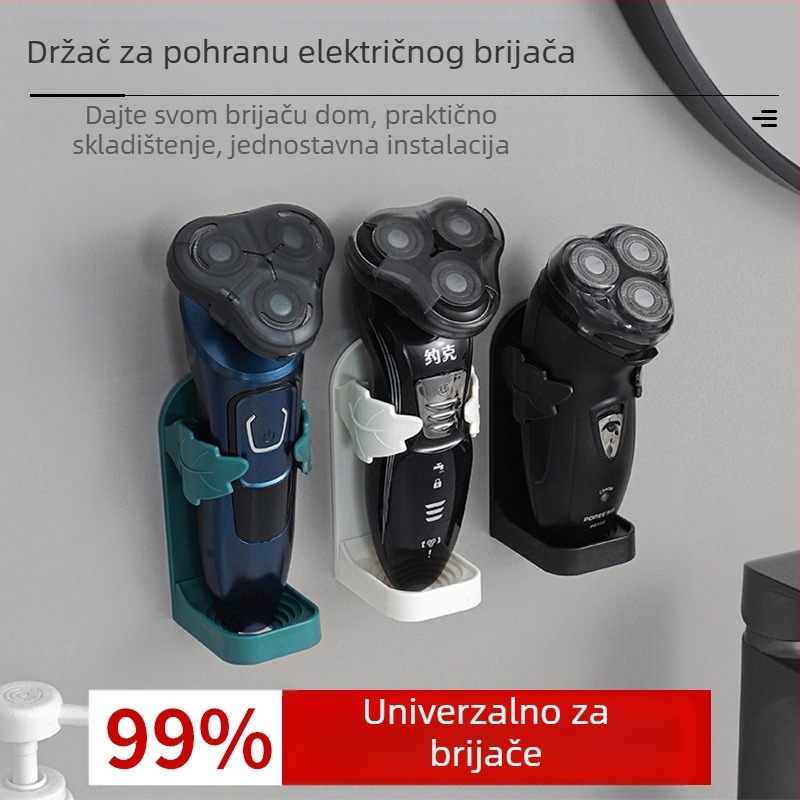 Držač za britvice i četkicu za zube, bez bušenja, kupaonski viseći ormarić, antibakterijski i otporan na plijesan