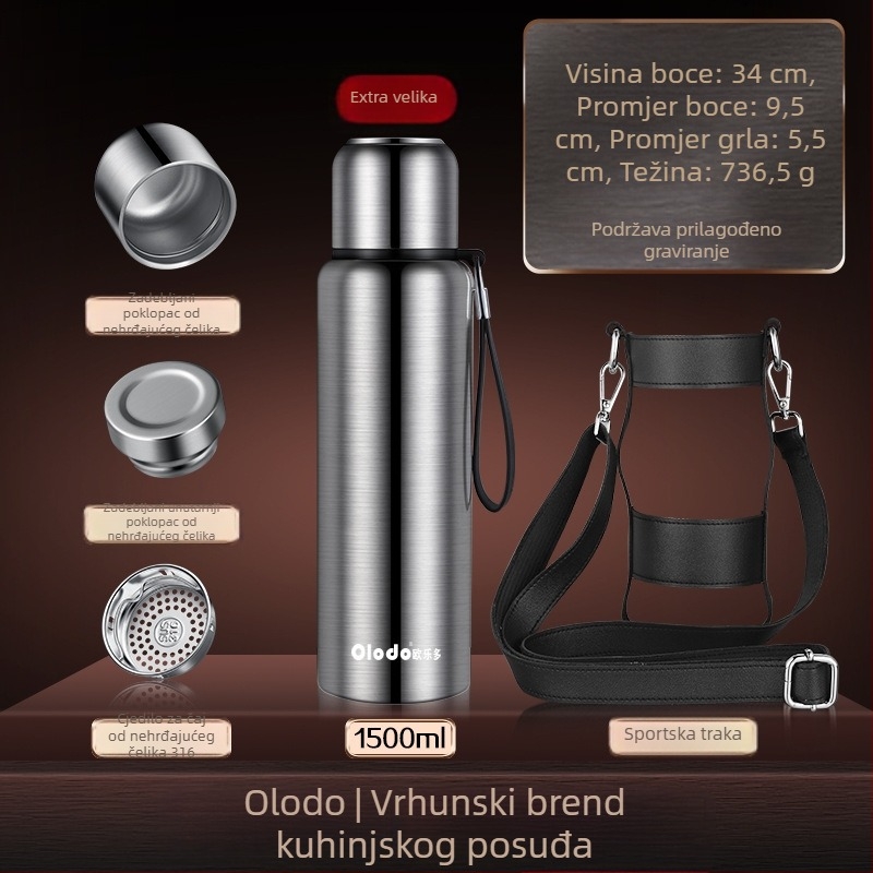 Termos od 316 inox čelika za putovanja i boravak na otvorenom, za auto, šalica za čaj