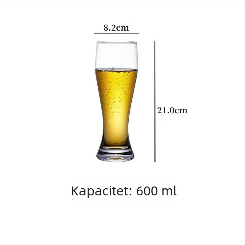 Kućna čaša za pivo, velikog kapaciteta do 500 ml, craft pivo, staklena, modernog jednostavnog dizajna, set čaša s logom