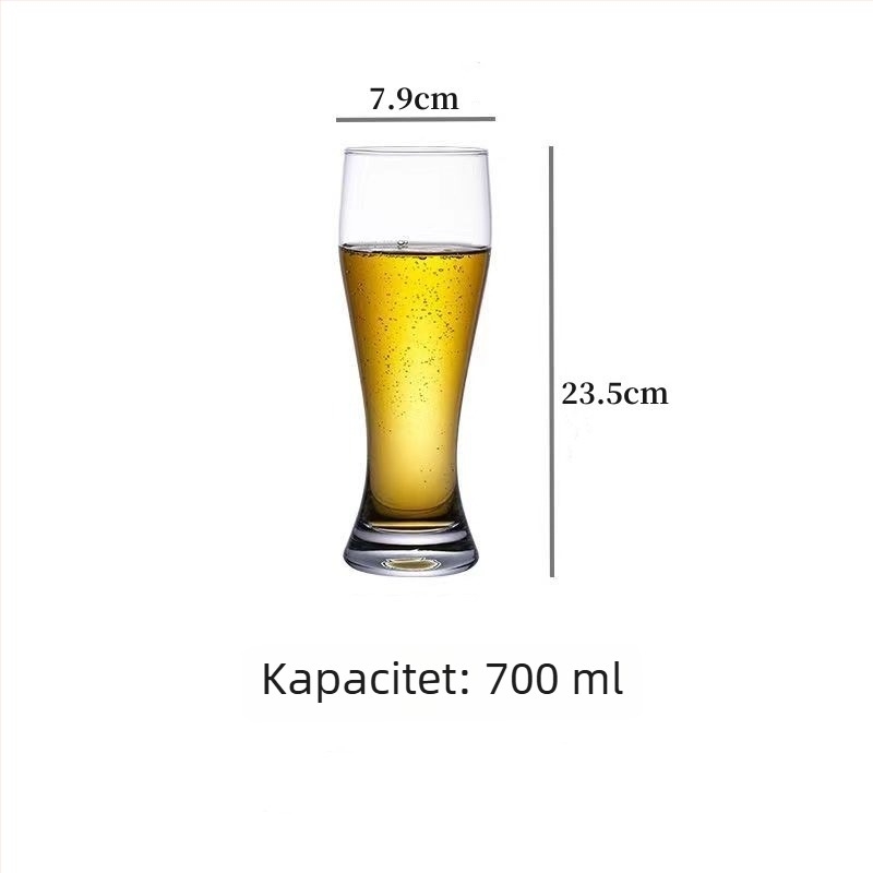Kućna čaša za pivo, velikog kapaciteta do 500 ml, craft pivo, staklena, modernog jednostavnog dizajna, set čaša s logom