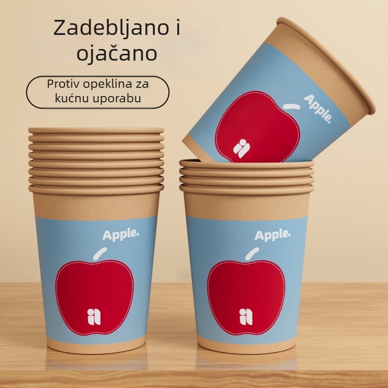 Jednokratne debeli papirnate čaše za kućnu upotrebu, za tople i hladne napitke, zaštita od opeklina, šalice za kavu i čaj, slatke čaše