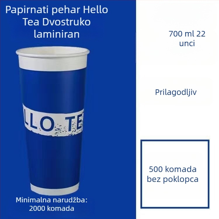 Debeli jednokratni papirnati čaš s poklopcem za vruće i hladne napitke, prilagodba logotipa, čašica za čaj s mlijekom i sojinim mlijekom