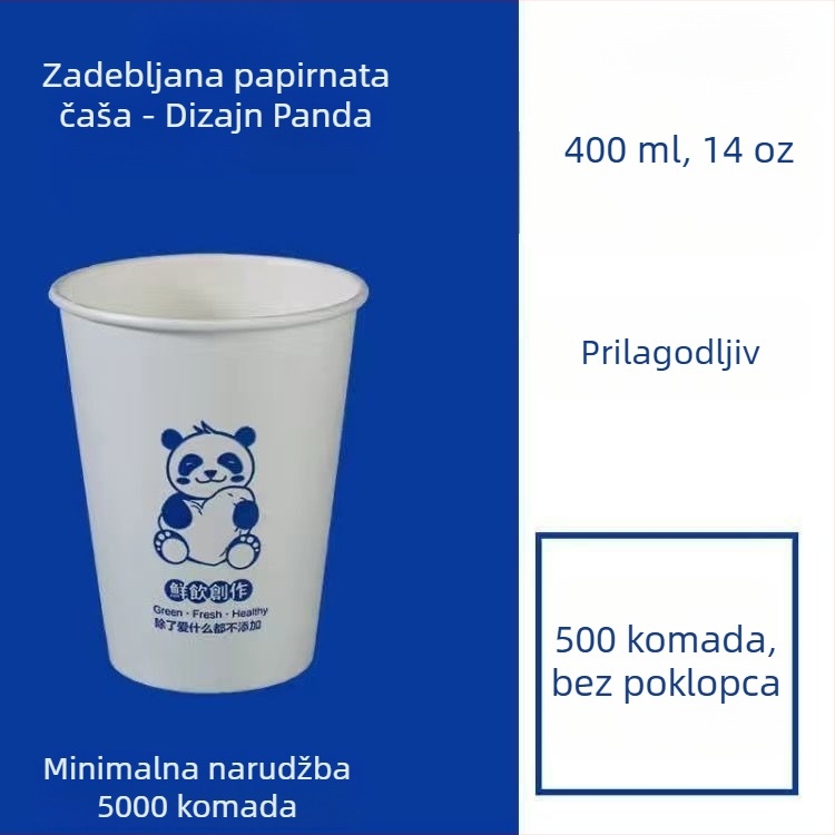 Debeli jednokratni papirnati čaš s poklopcem za vruće i hladne napitke, prilagodba logotipa, čašica za čaj s mlijekom i sojinim mlijekom