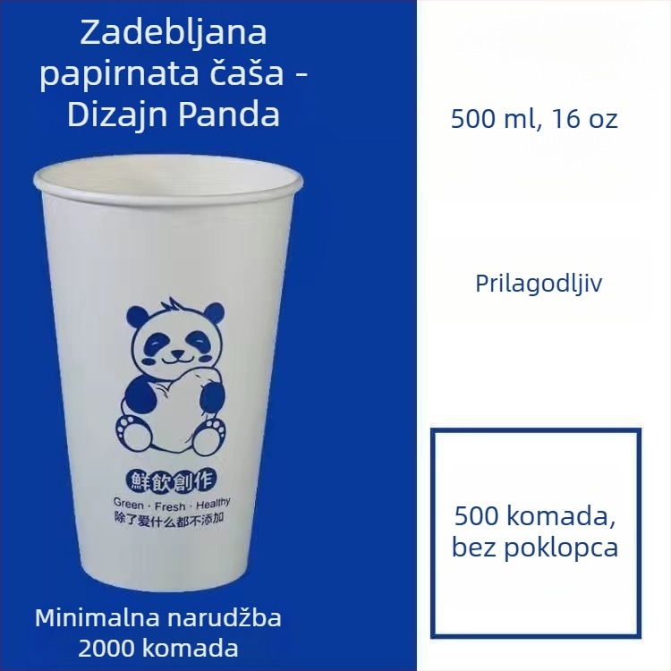 Debeli jednokratni papirnati čaš s poklopcem za vruće i hladne napitke, prilagodba logotipa, čašica za čaj s mlijekom i sojinim mlijekom