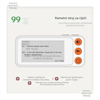 Uređaj za učenje engleskih riječi s karticama, pravi izgovor, E Ink zaslon, offline