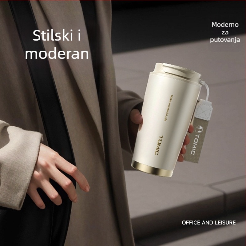 Temeike 500 ml šalica za kavu od 316 nerđajućeg čelika s izolacijom, prijenosna putna šolja