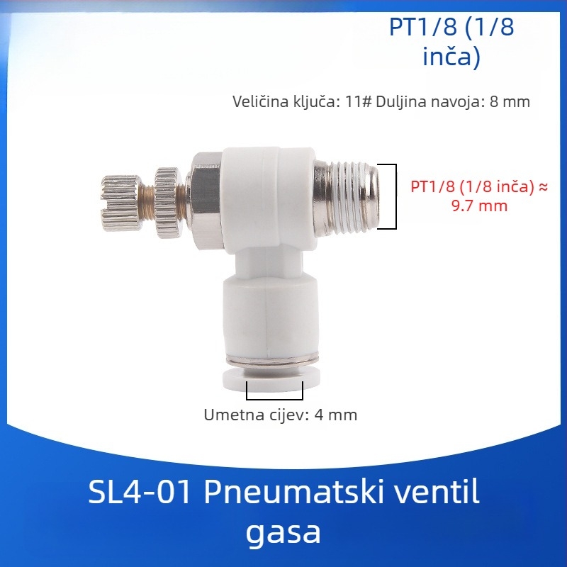 SL8-02 Pneumatsko brzo spojno kućište sa prekidačem, regulator tlaka zraka i regulabilnim protokom za cilindar