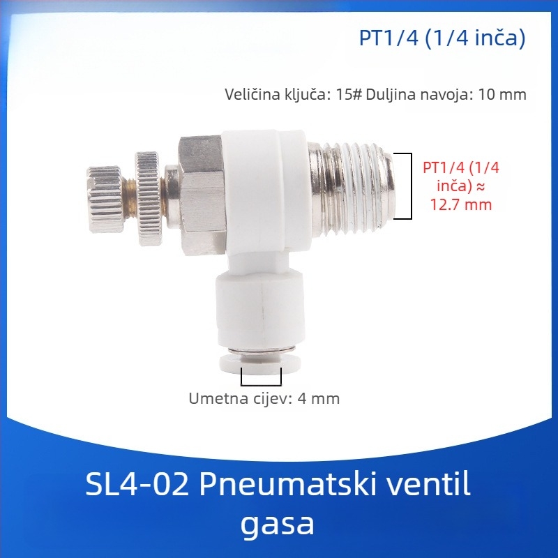 SL8-02 Pneumatsko brzo spojno kućište sa prekidačem, regulator tlaka zraka i regulabilnim protokom za cilindar