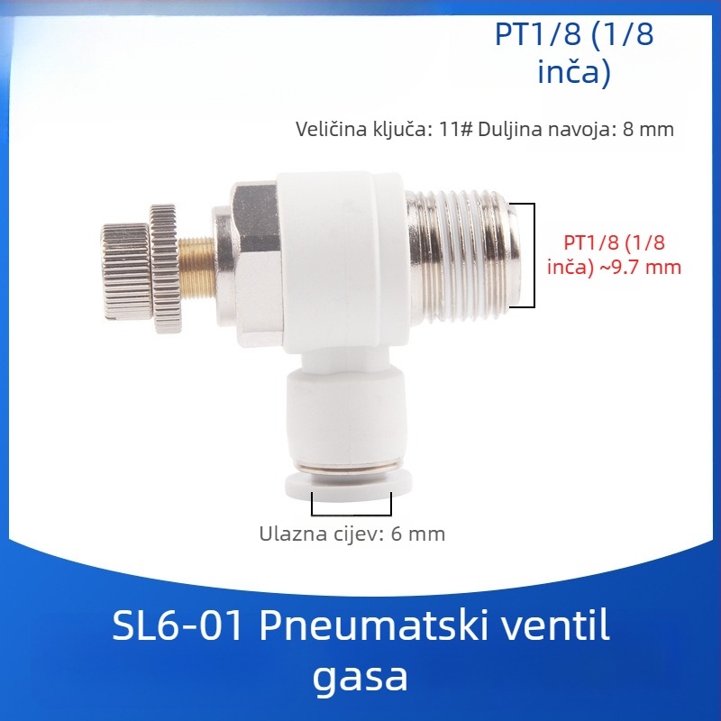 SL8-02 Pneumatsko brzo spojno kućište sa prekidačem, regulator tlaka zraka i regulabilnim protokom za cilindar