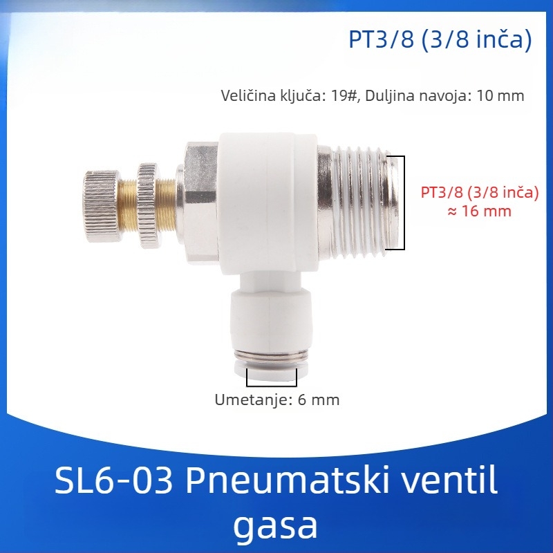 SL8-02 Pneumatsko brzo spojno kućište sa prekidačem, regulator tlaka zraka i regulabilnim protokom za cilindar