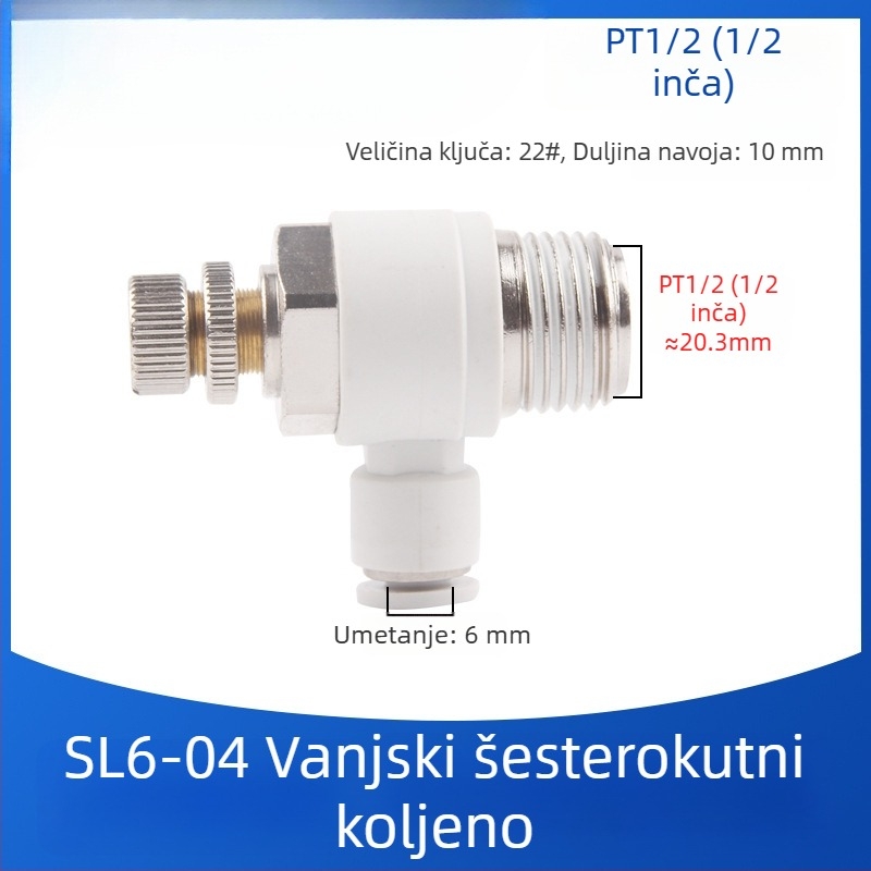 SL8-02 Pneumatsko brzo spojno kućište sa prekidačem, regulator tlaka zraka i regulabilnim protokom za cilindar