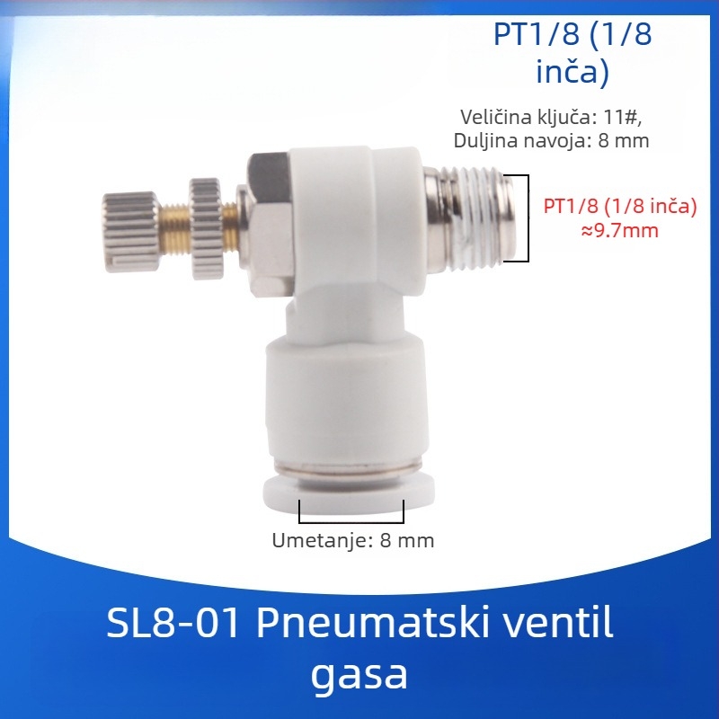 SL8-02 Pneumatsko brzo spojno kućište sa prekidačem, regulator tlaka zraka i regulabilnim protokom za cilindar