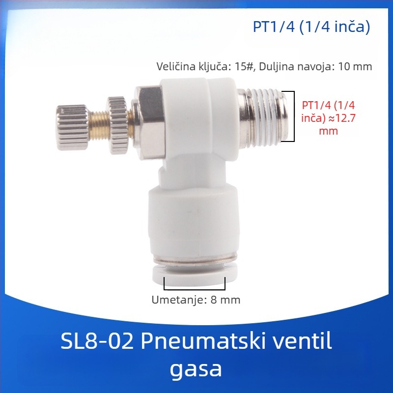 SL8-02 Pneumatsko brzo spojno kućište sa prekidačem, regulator tlaka zraka i regulabilnim protokom za cilindar