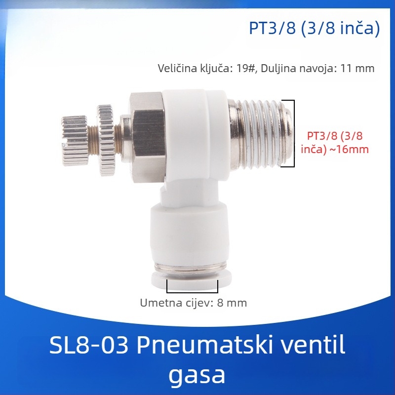 SL8-02 Pneumatsko brzo spojno kućište sa prekidačem, regulator tlaka zraka i regulabilnim protokom za cilindar