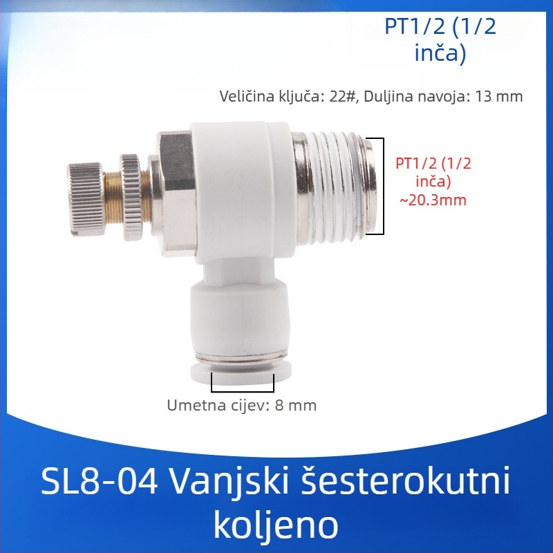 SL8-02 Pneumatsko brzo spojno kućište sa prekidačem, regulator tlaka zraka i regulabilnim protokom za cilindar