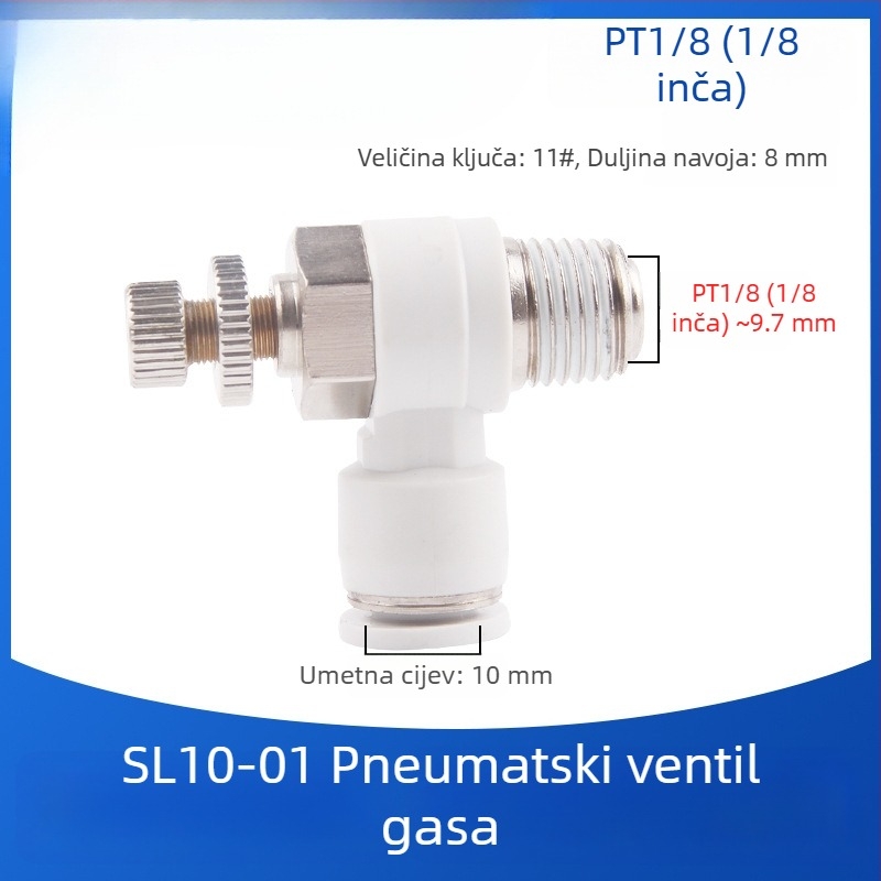 SL8-02 Pneumatsko brzo spojno kućište sa prekidačem, regulator tlaka zraka i regulabilnim protokom za cilindar