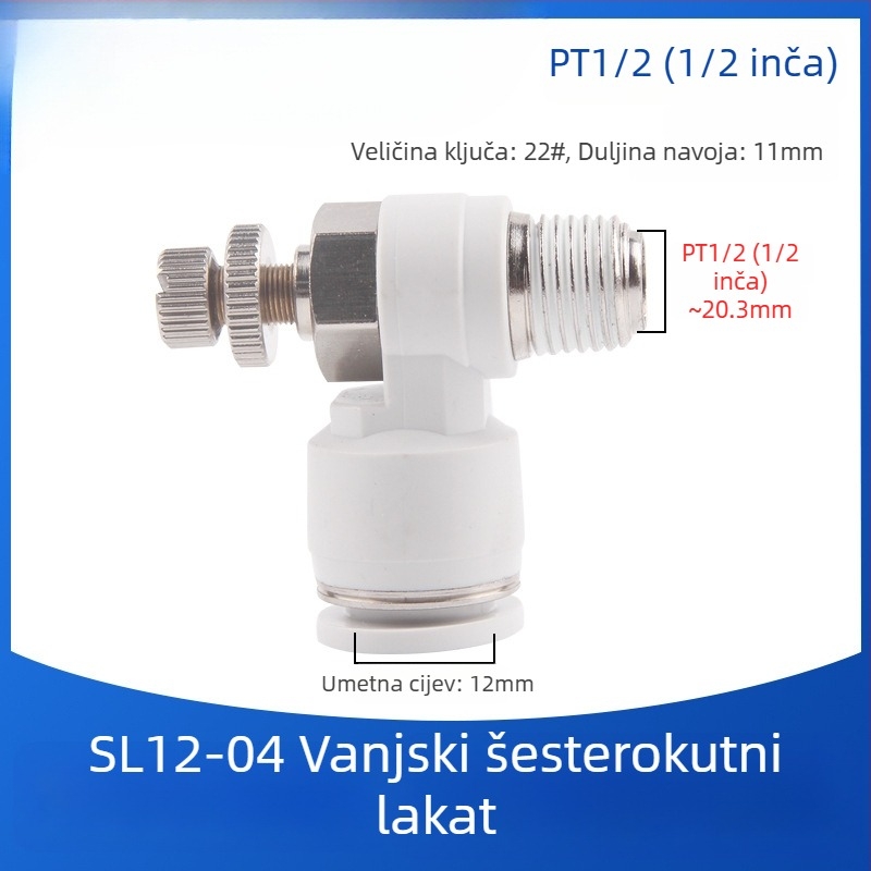 SL8-02 Pneumatsko brzo spojno kućište sa prekidačem, regulator tlaka zraka i regulabilnim protokom za cilindar