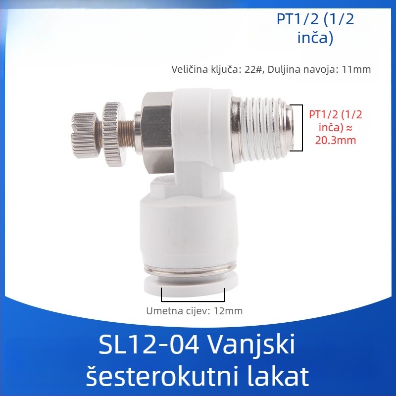 SL8-02 Pneumatsko brzo spojno kućište sa prekidačem, regulator tlaka zraka i regulabilnim protokom za cilindar